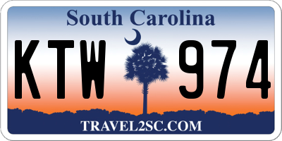 SC license plate KTW974