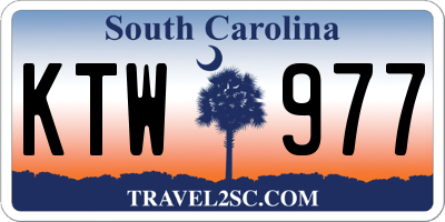 SC license plate KTW977