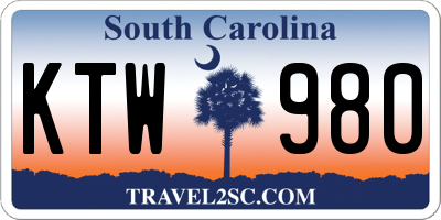 SC license plate KTW980