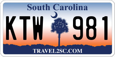 SC license plate KTW981