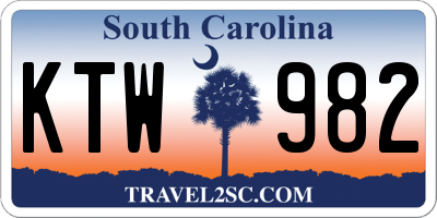 SC license plate KTW982