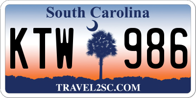 SC license plate KTW986