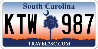 SC license plate KTW987
