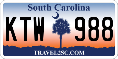 SC license plate KTW988