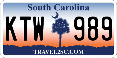 SC license plate KTW989