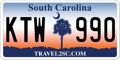 SC license plate KTW990