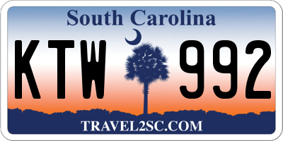SC license plate KTW992
