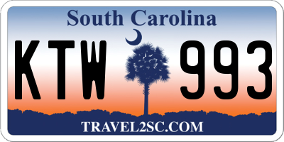 SC license plate KTW993