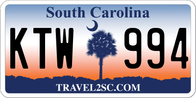 SC license plate KTW994