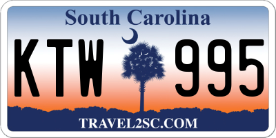 SC license plate KTW995