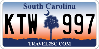 SC license plate KTW997