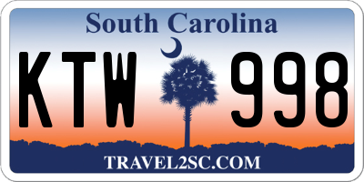 SC license plate KTW998
