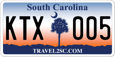 SC license plate KTX005