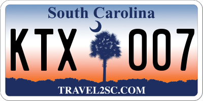 SC license plate KTX007