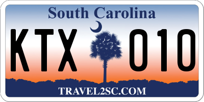 SC license plate KTX010