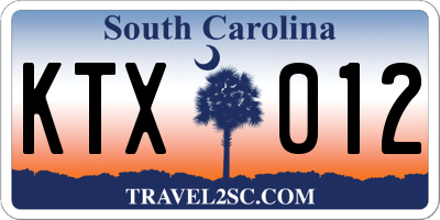 SC license plate KTX012