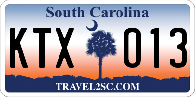 SC license plate KTX013