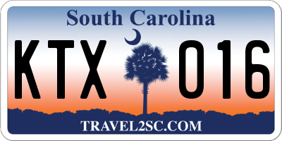 SC license plate KTX016