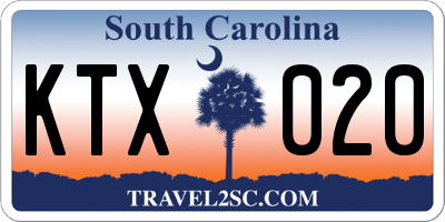 SC license plate KTX020