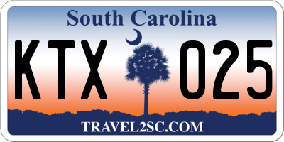SC license plate KTX025