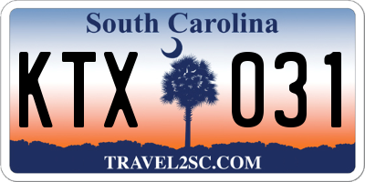 SC license plate KTX031