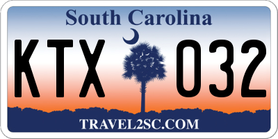 SC license plate KTX032