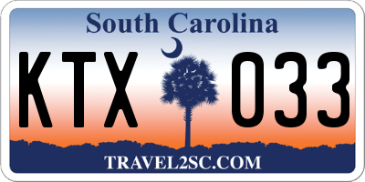 SC license plate KTX033