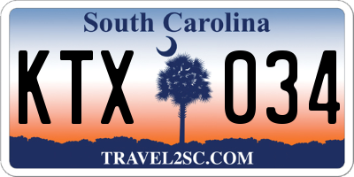 SC license plate KTX034