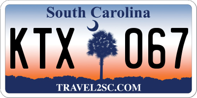 SC license plate KTX067