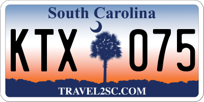 SC license plate KTX075