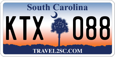 SC license plate KTX088