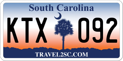 SC license plate KTX092