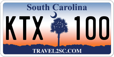 SC license plate KTX100