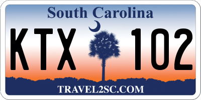 SC license plate KTX102