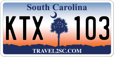SC license plate KTX103