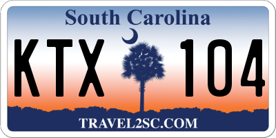 SC license plate KTX104