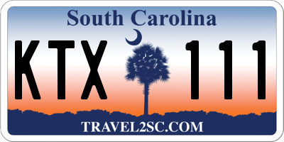 SC license plate KTX111