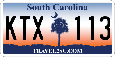 SC license plate KTX113