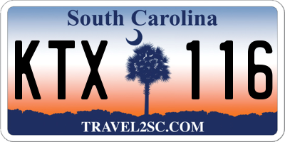 SC license plate KTX116