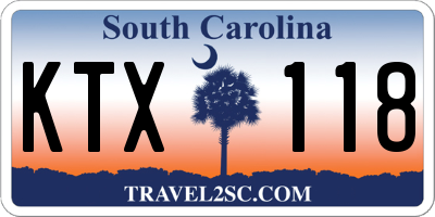 SC license plate KTX118