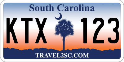 SC license plate KTX123