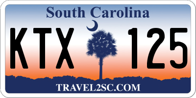 SC license plate KTX125