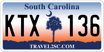 SC license plate KTX136