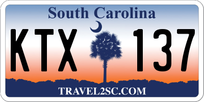 SC license plate KTX137