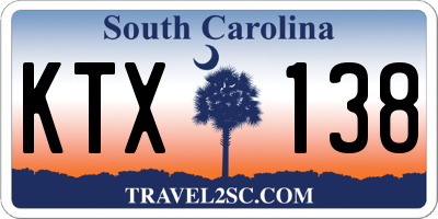 SC license plate KTX138