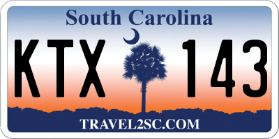 SC license plate KTX143