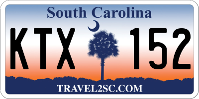 SC license plate KTX152