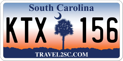 SC license plate KTX156