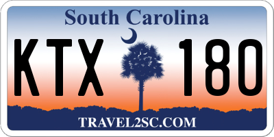 SC license plate KTX180