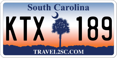 SC license plate KTX189